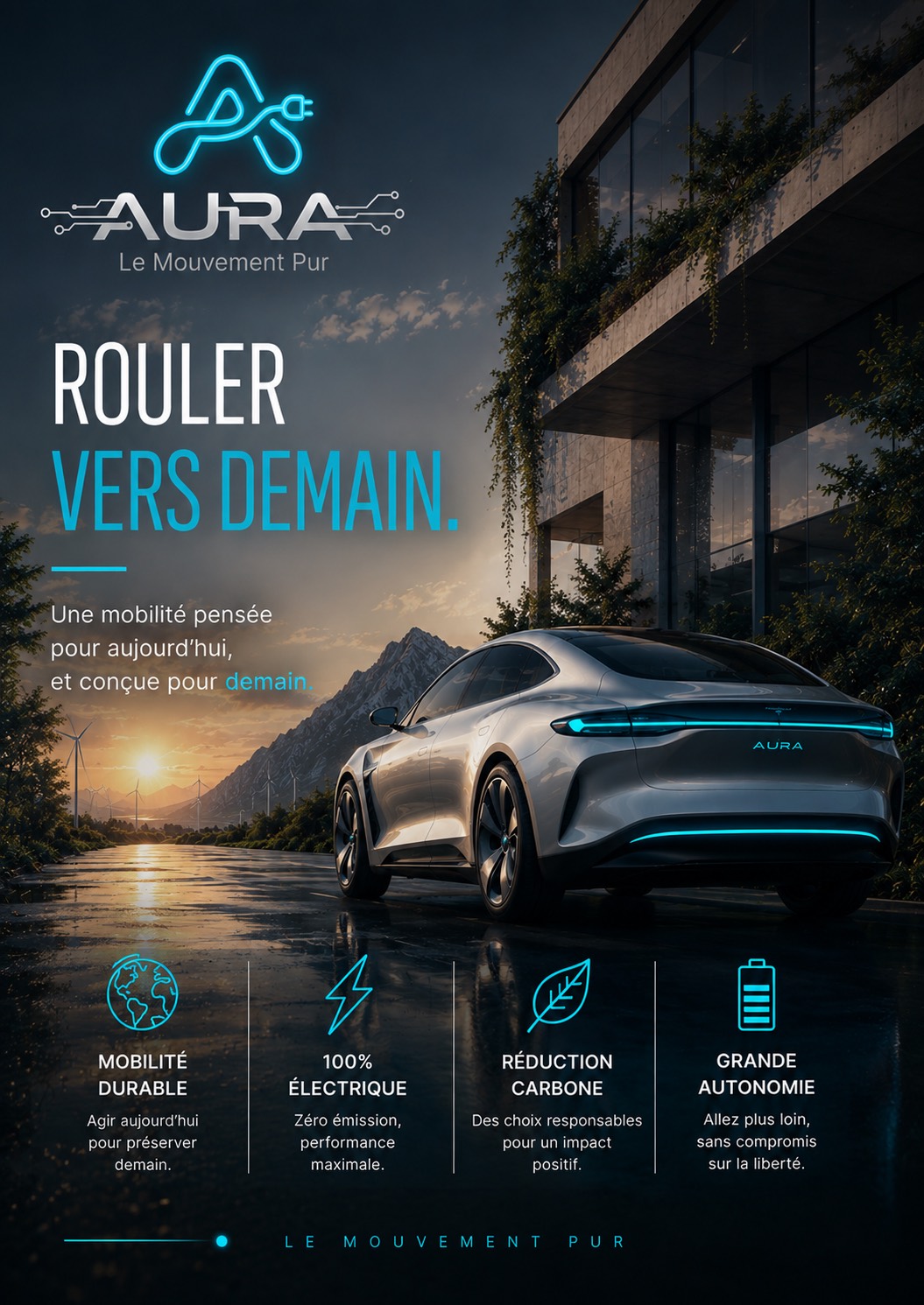 Visuel vertical AURA, mobilité électrique
