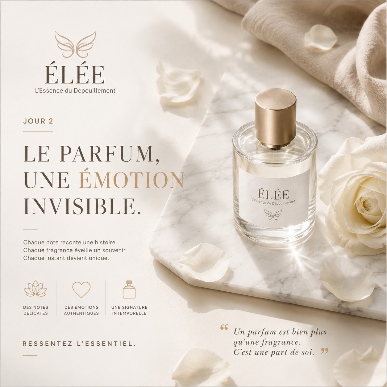 Présentation ÉLÉE et son flacon de parfum